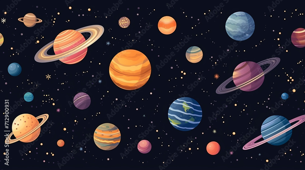 space print seamless pattern different color