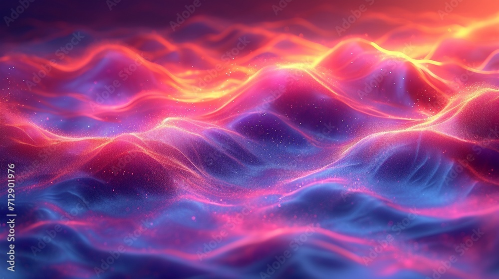 Vibrant, flowing neon wave with a fluid, iridescent texture in 3D. Bright, abstract backdrop. High-definition, photo-like quality. Vibrant, flowing neon wave with a fluid, iridescent texture in 3D. Bright, abstract backdrop. High-definition, photo-like quality.