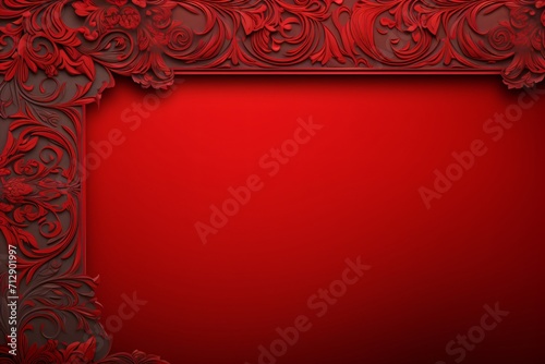 Red frame with decorative borders