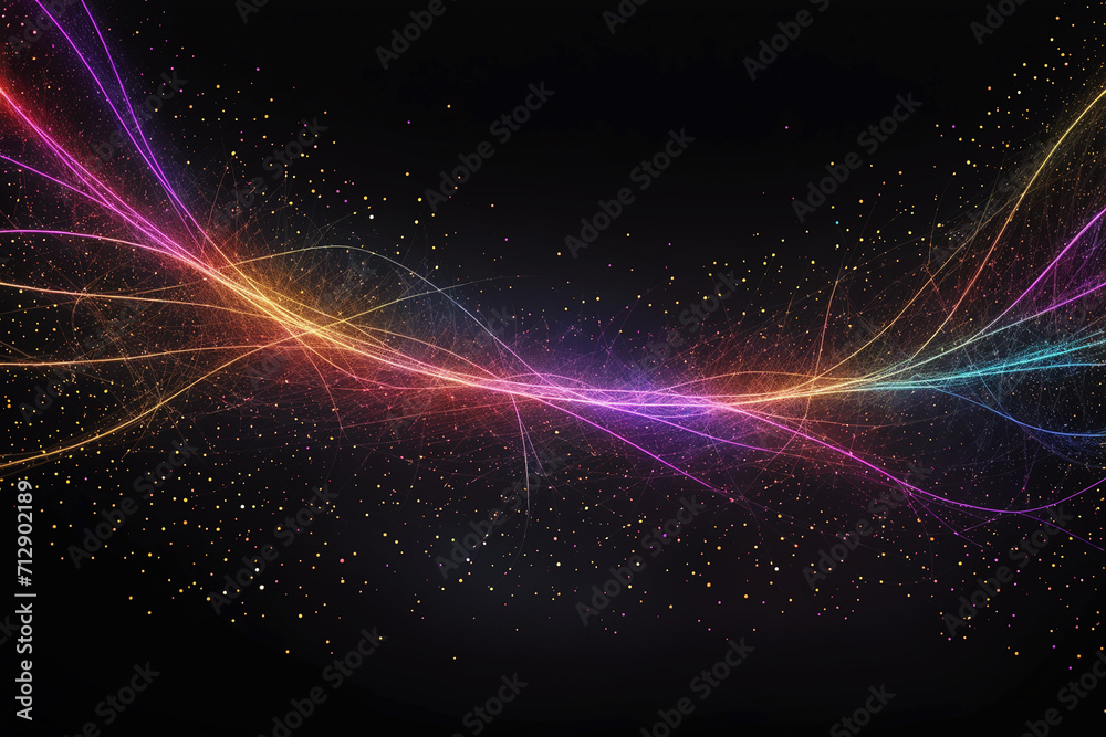 Twinkling Lights, Neon Glitter Particles Background Twinkling Lights, Neon Glitter Particles Background