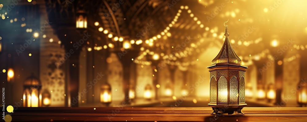 Obraz premium Ramadan Kareem background with mosque and moon. Vector illustration