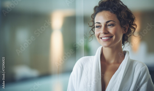 Woman Smiling in Wellness Spa