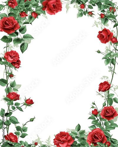 frame of red roses