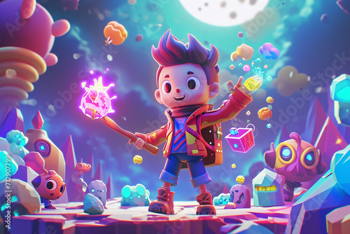 game character background 3d stylish wallpaper illustration