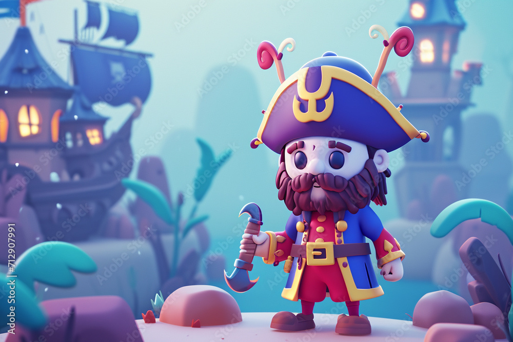 Naklejka premium game character background 3d stylish wallpaper illustration