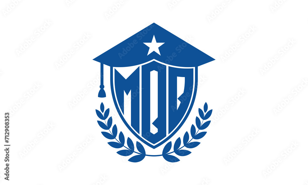 MQQ three letter iconic academic logo design vector template. monogram, abstract, school, college, university, graduation cap symbol logo, shield, model, institute, educational, coaching canter, tech MQQ three letter iconic academic logo design vector template. monogram, abstract, school, college, university, graduation cap symbol logo, shield, model, institute, educational, coaching canter, tech