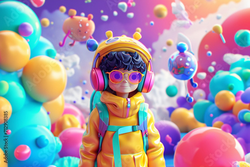 game character background 3d stylish wallpaper illustration