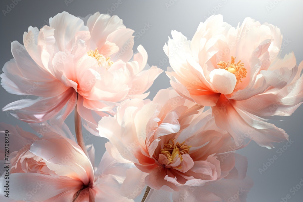 White and peach colored flowers White and peach colored flowers