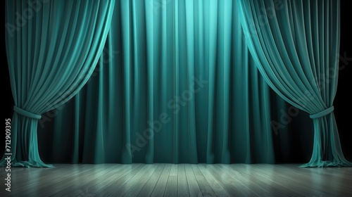 Beautiful Aquamarine stage curtains