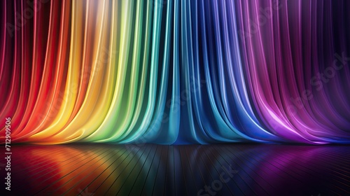 Beautiful rainbow stage curtains