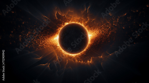 a total eclipse of the sun. dramatic solar eclipse illuatration photo
