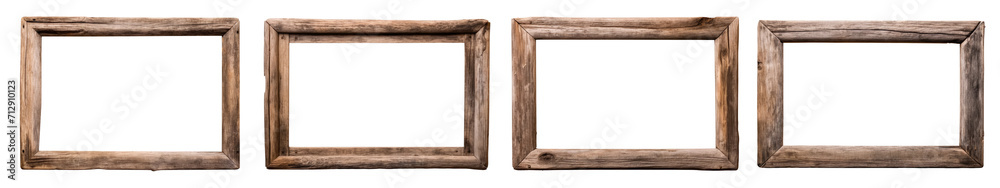 set of wooden old frame. vintage Wooden photo frame
