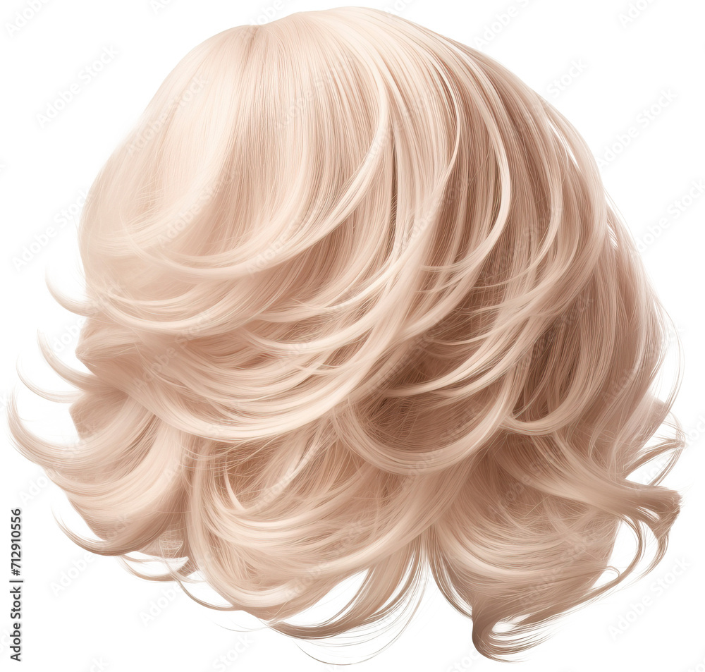 Fototapeta premium Female wig isolated on transparent background. PNG