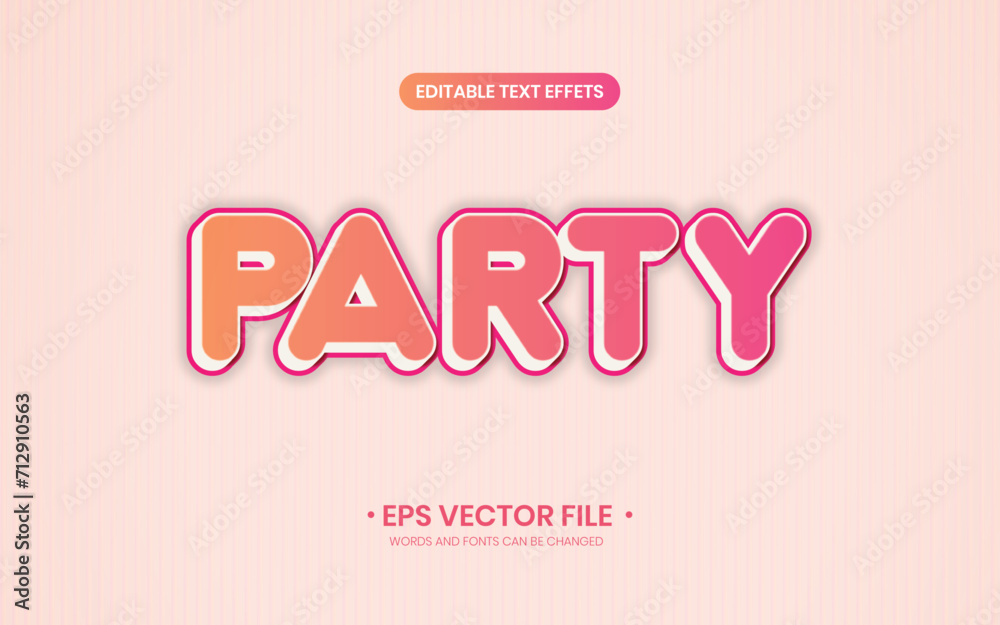 Party 3d Text Effect