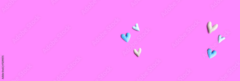 Appreciation theme with handmade heart cushions - flatlay Appreciation theme with handmade heart cushions - flatlay