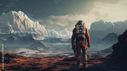 astronaut on the new planet photo