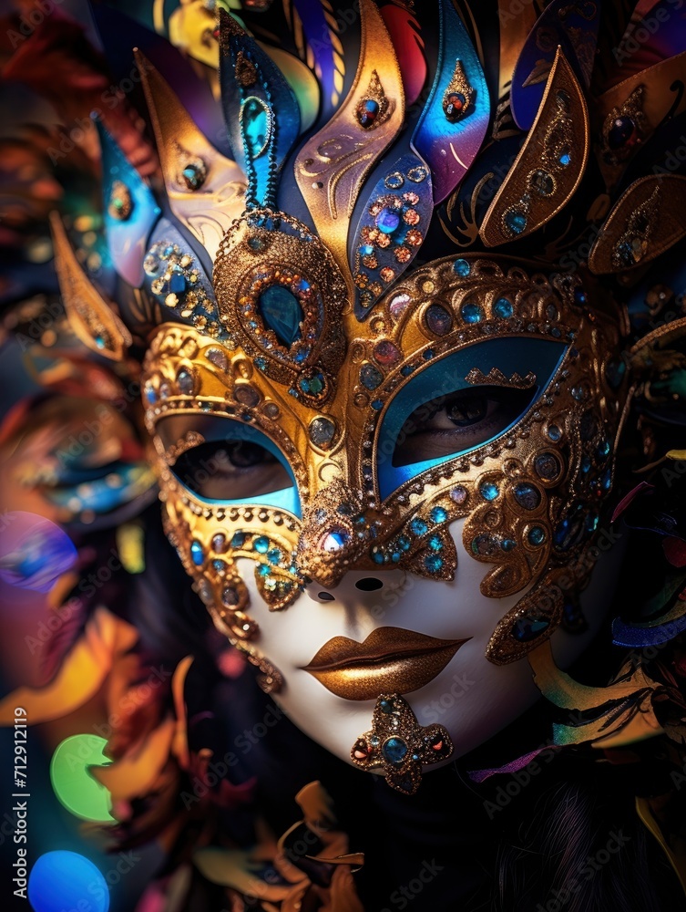 Carnival mask background - generative ai