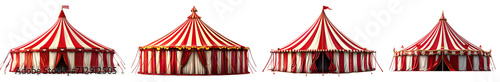 set of circus tent carnival tent isolated on transparent background