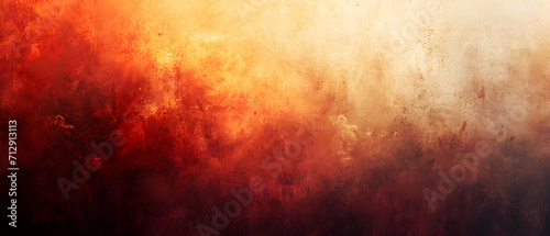 Amber hues mingle with swirling fog, creating an abstract canvas of fiery red and golden yellow, evoking a sense of mystery and warmth