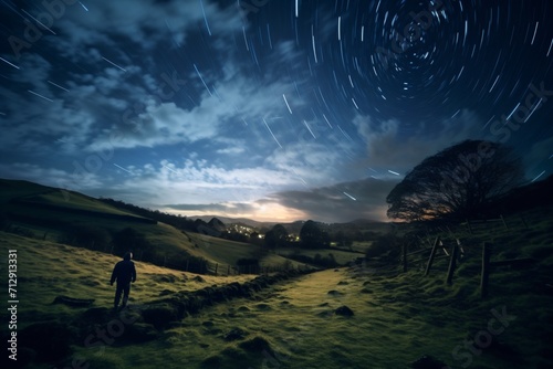Night sky photography capturing trail of stars © Tarun