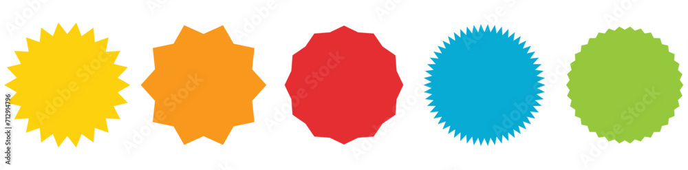 Zigzag edge rectangle shapes collection. Jagged sticker or stamp set with wavy edges