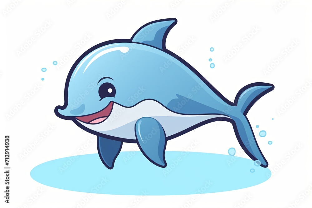 A cute graphic illustration of a dolphin fish A cute graphic illustration of a dolphin fish