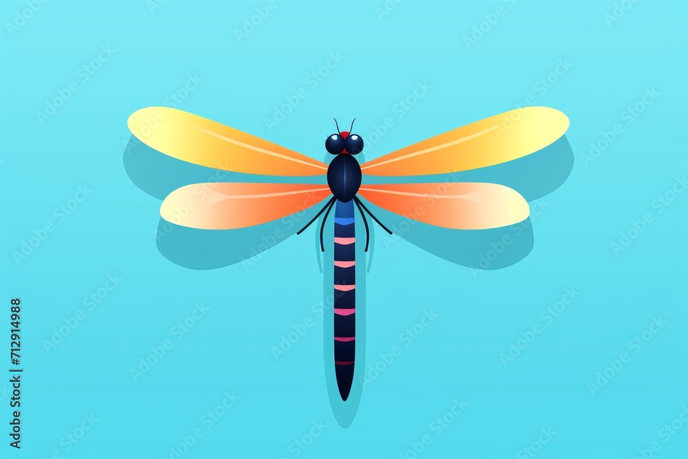 A graphic illustration of a dragonfly A graphic illustration of a dragonfly
