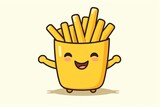 A cute cartoon illustration of potato fries