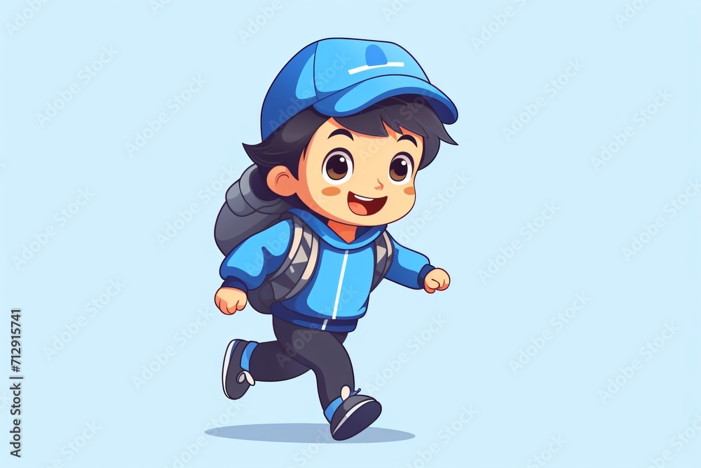 Cartoon character illustration of a cute boy Cartoon character illustration of a cute boy