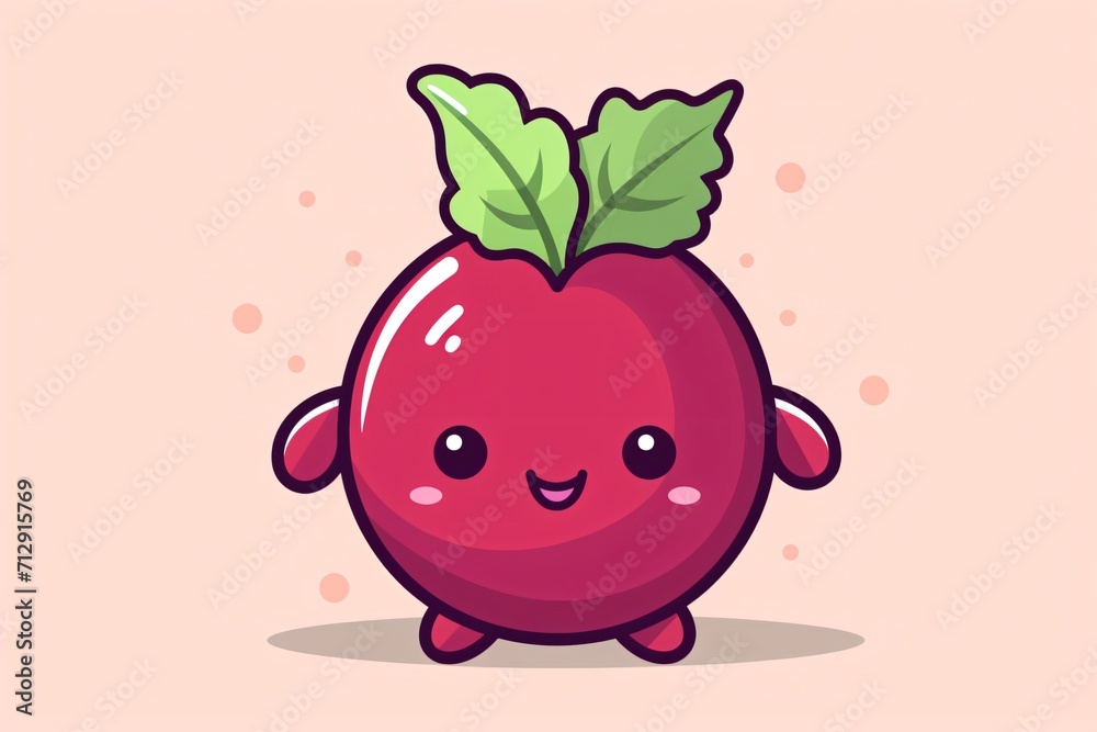 Cartoon character graphic illustration of beetroot Cartoon character graphic illustration of beetroot