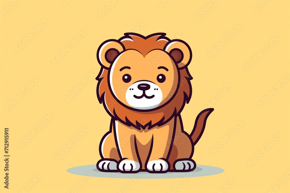 Cartoon character illustration of a lion Cartoon character illustration of a lion