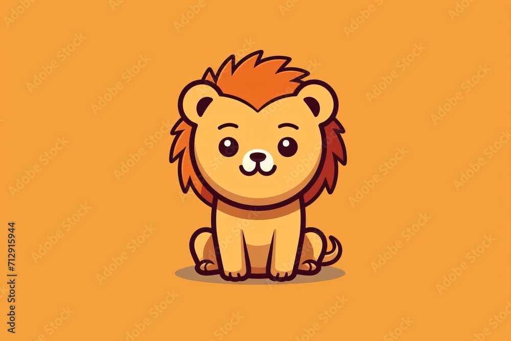 Cartoon illustration of a lion
