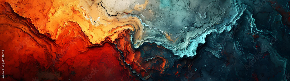 An abstract cave painting that captures the raw beauty of nature through the use of vibrant colors and stark black and white lines An abstract cave painting that captures the raw beauty of nature through the use of vibrant colors and stark black and white lines
