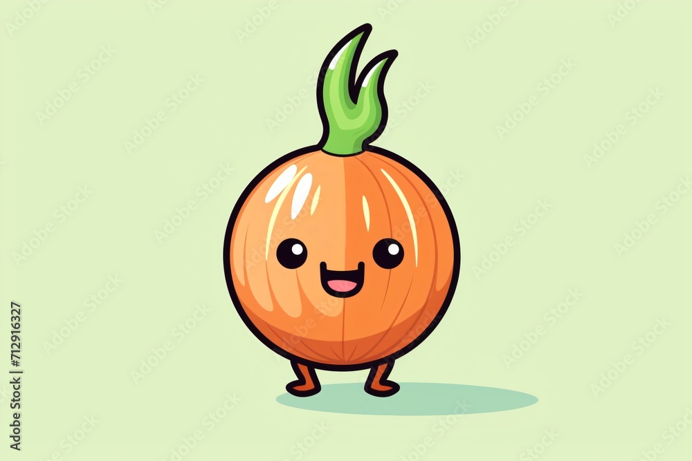 Obraz premium A cute cartoon illustration of an onion
