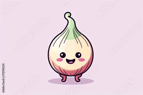 A cute cartoon illustration of an onion