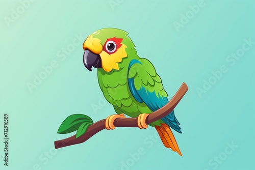 A cute illustration of a parrot