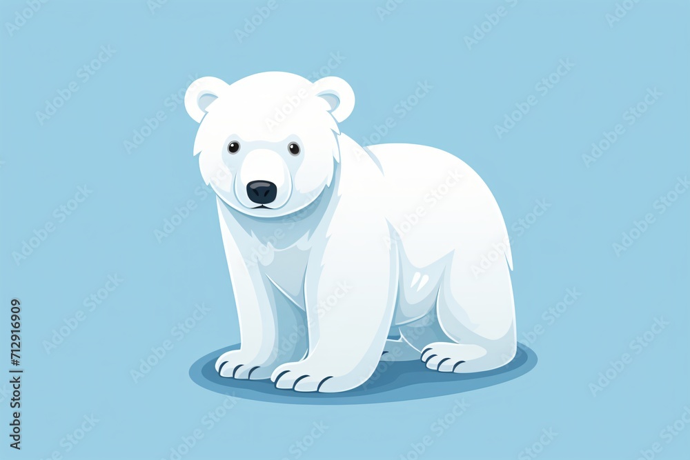Fototapeta premium A cute cartoon illustration of a polar bear