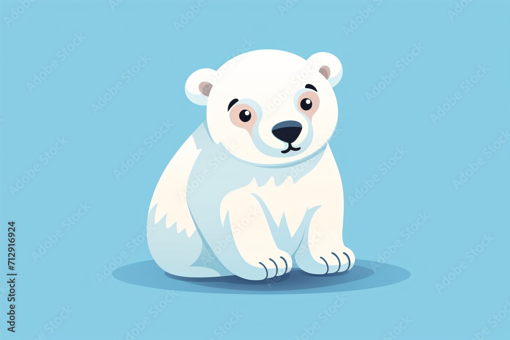 A cute cartoon illustration of a polar bear A cute cartoon illustration of a polar bear