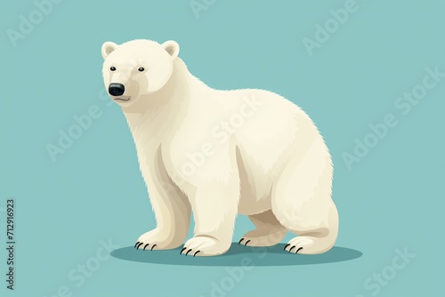 A cute cartoon illustration of a polar bear