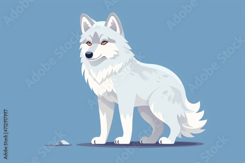 A cute and adorable wolf cartoon character graphic illustration