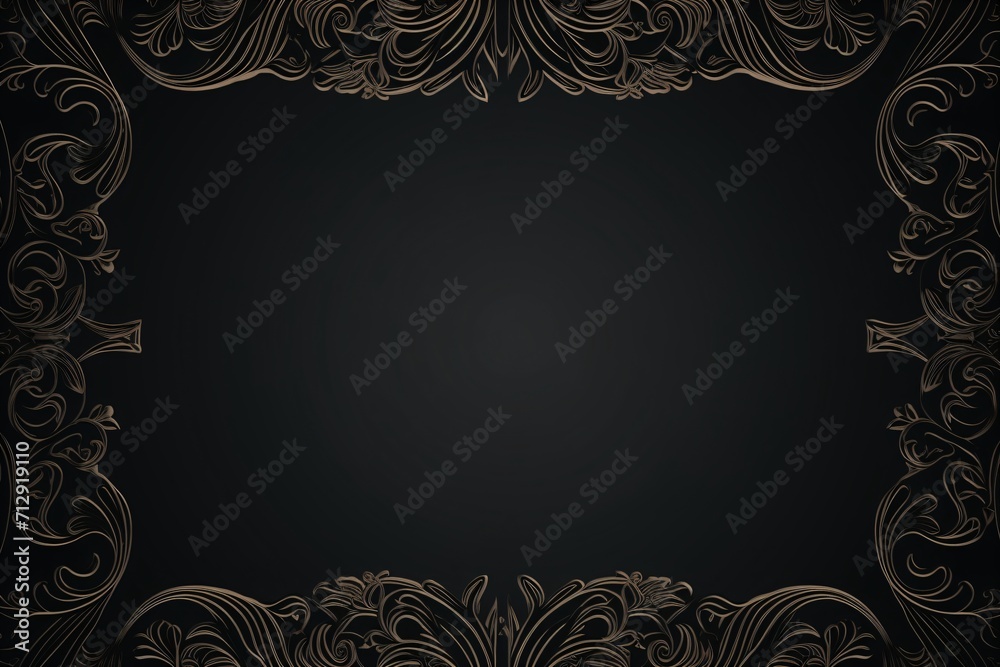 Black greeting card design with framed border Black greeting card design with framed border