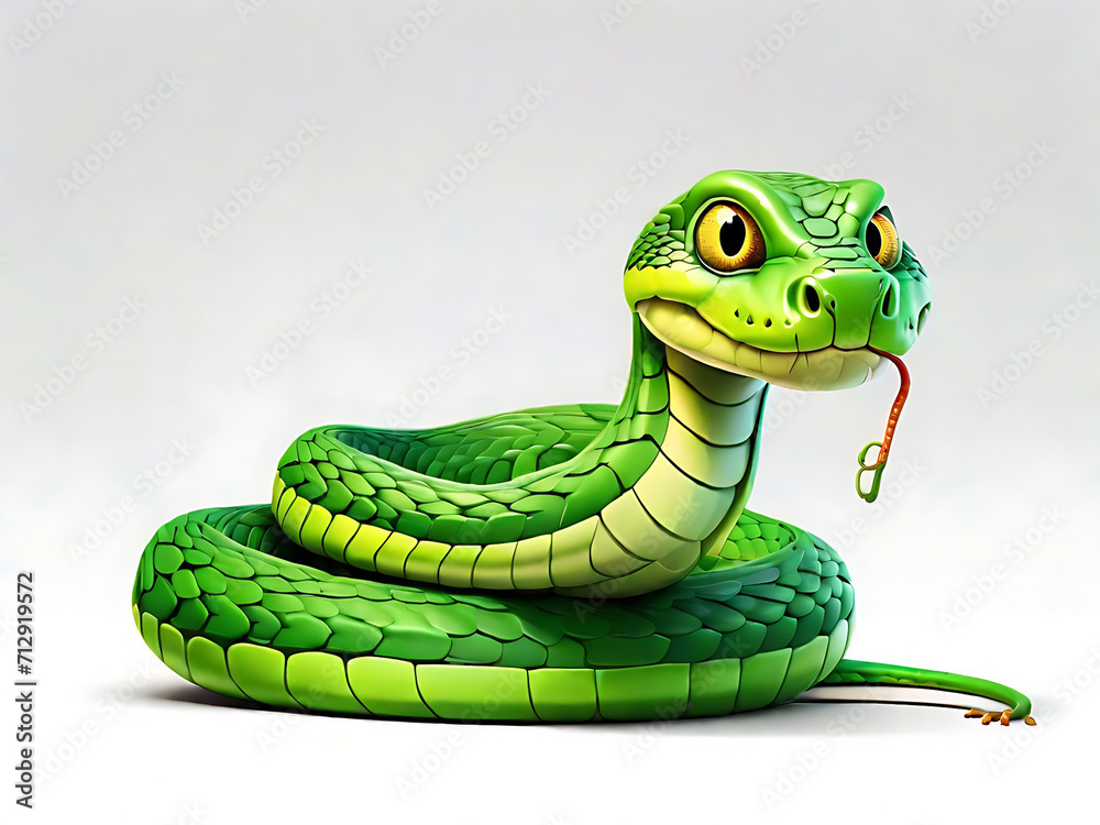 Fototapeta premium green snake cartoon