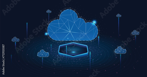 Multiple cloud symbol vector illustration, 2D cloud, 3D cloud, multi-cloud work connected data.