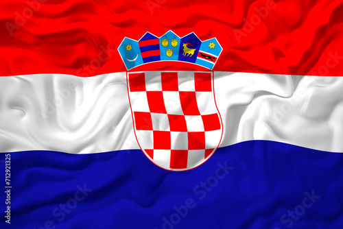 National flag of Croatia. Background with flag of Croatia
