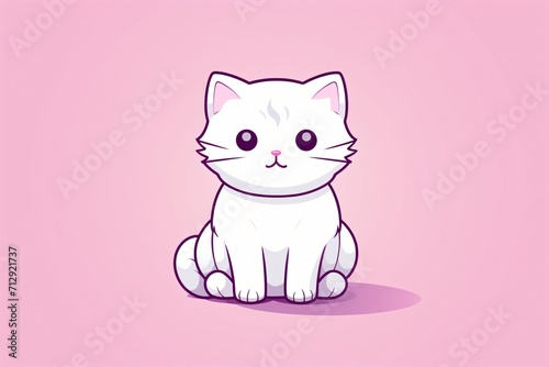 Graphic illustration of a cute cat cartoon character