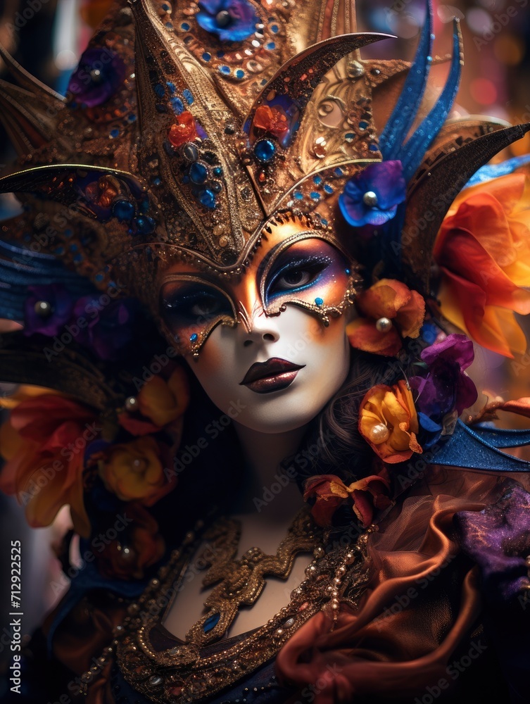 Carnival mask background - generative ai Carnival mask background - generative ai