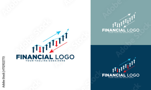 financial growth logo design vector