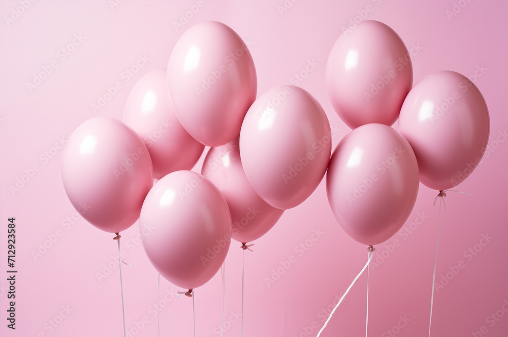 Pink balloons. Barbiecore. Birthday card