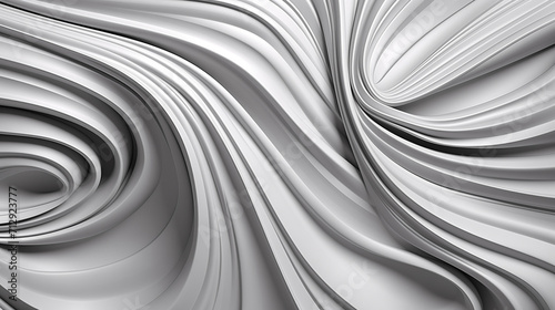 Dynamic Silver Swirls, Cartoon-Style Texture Background with Flowing Draperies, Abstract.