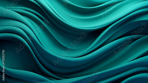 Dynamic Teal Swirls, Cartoon-Style Texture Background with Flowing Draperies, Abstract.